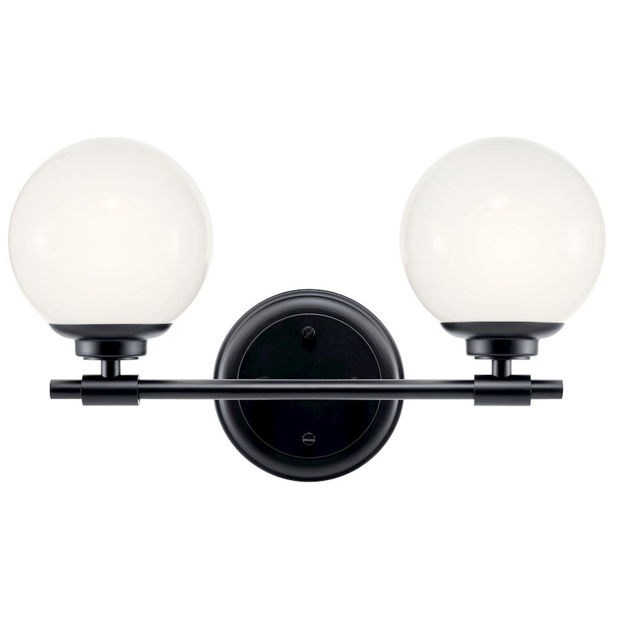 14.75" 2 Light Bathroom Vanity Light, Black