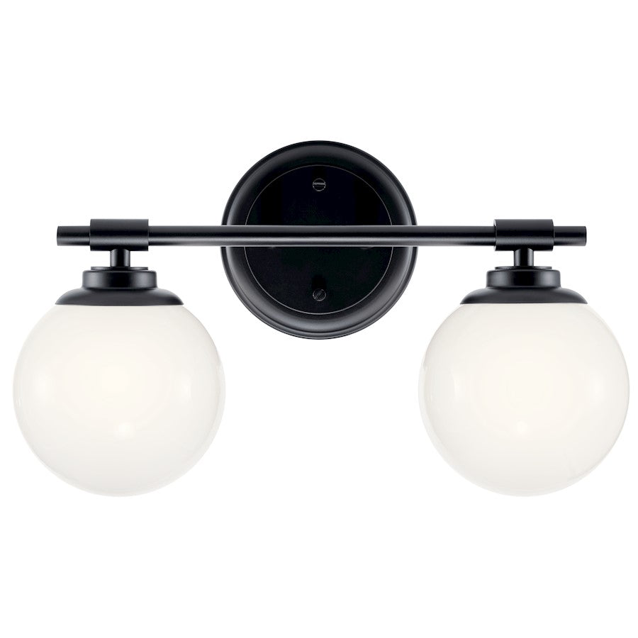 14.75" 2 Light Bathroom Vanity Light, Black