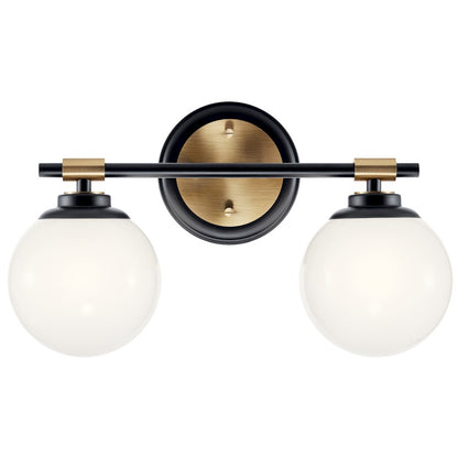 14.75" 2 Light Bathroom Vanity Light, Black