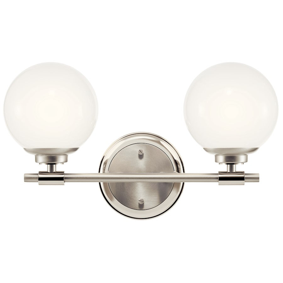 14.75" 2 Light Bathroom Vanity Light, Nickel