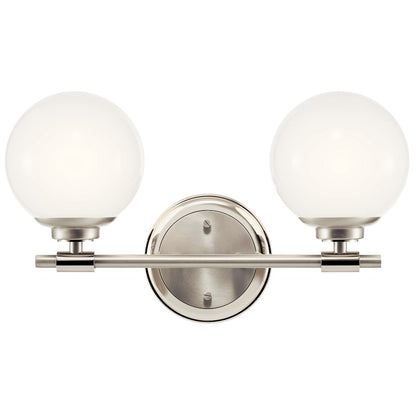 14.75" 2 Light Bathroom Vanity Light, Nickel