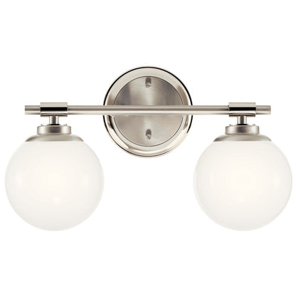 14.75" 2 Light Bathroom Vanity Light, Nickel