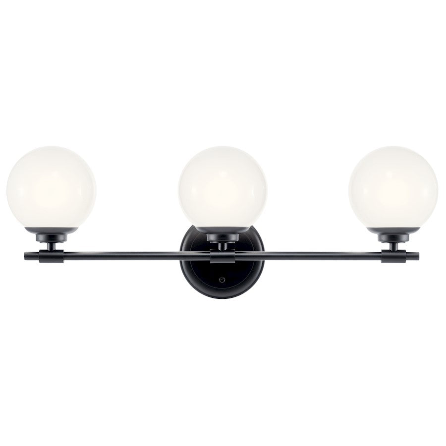 24.5" 3 Light Bathroom Vanity Light, Black