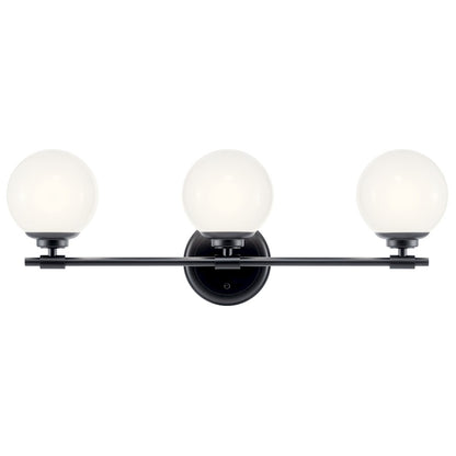 24.5" 3 Light Bathroom Vanity Light, Black