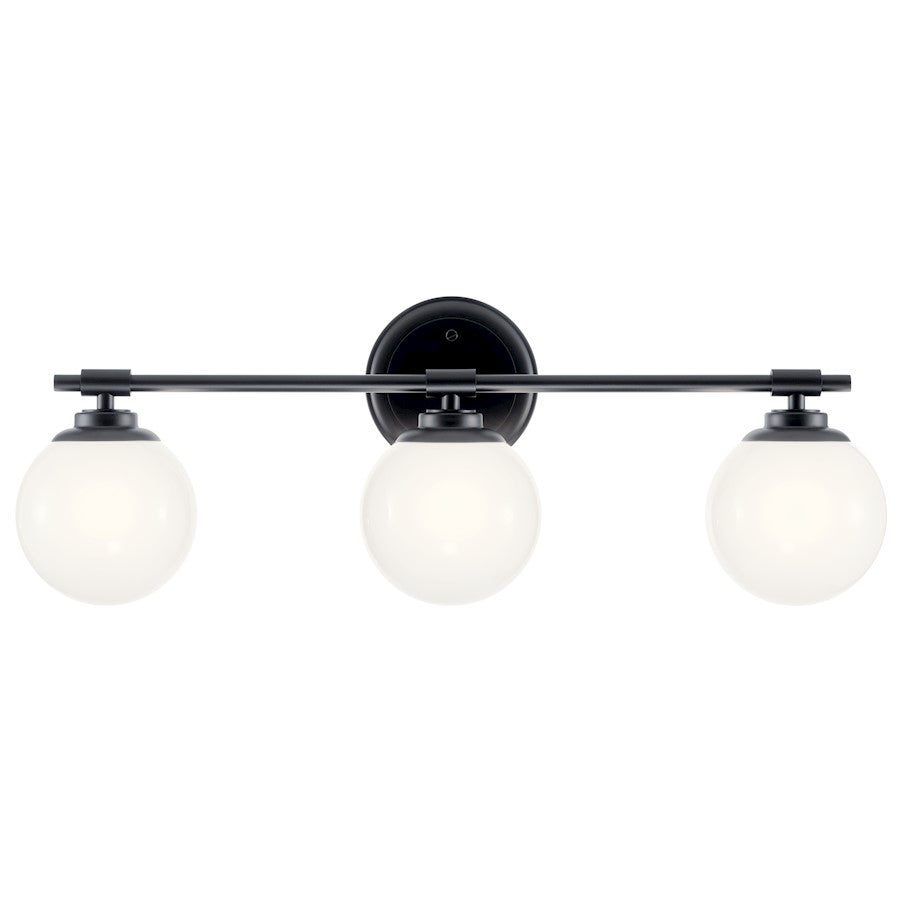 24.5" 3 Light Bathroom Vanity Light, Black