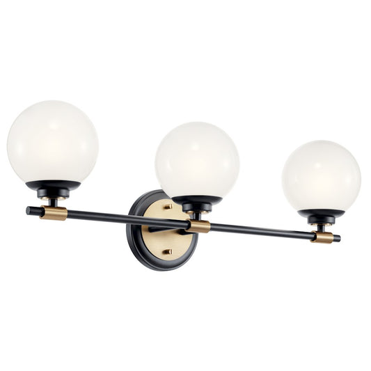 Kichler Benno 24.5" 3 Light Vanity, Black/Bronze/Opal - 55172BKCPZ