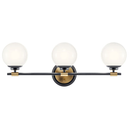 24.5" 3 Light Bathroom Vanity Light, Black