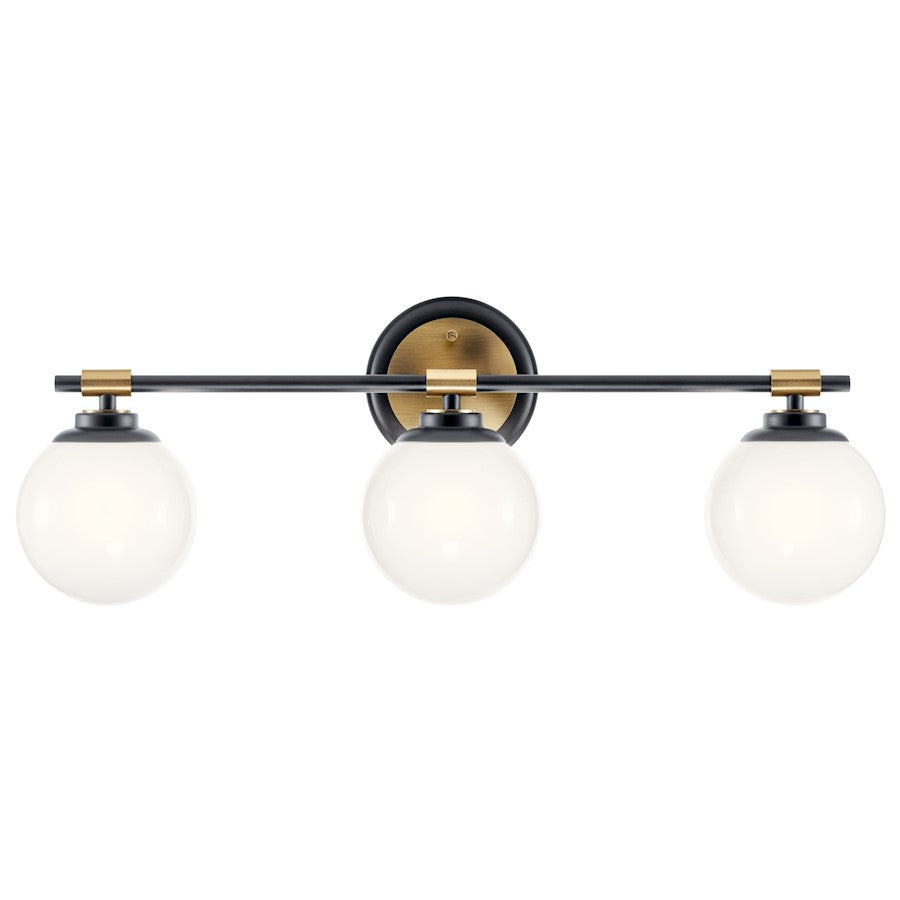 24.5" 3 Light Bathroom Vanity Light, Black