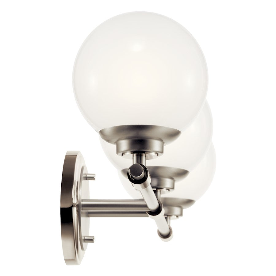 24.5" 3 Light Bathroom Vanity Light, Nickel