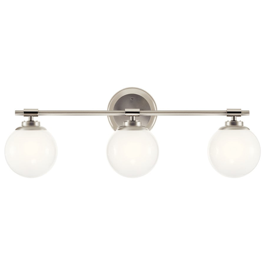 24.5" 3 Light Bathroom Vanity Light, Nickel