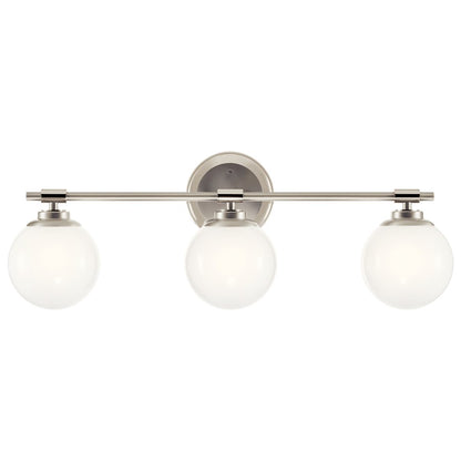 24.5" 3 Light Bathroom Vanity Light, Nickel