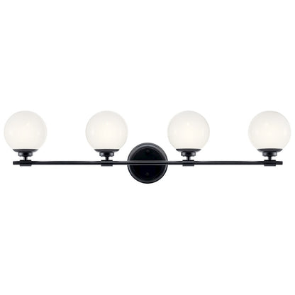 34" 4 Light Bathroom Vanity Light, Black