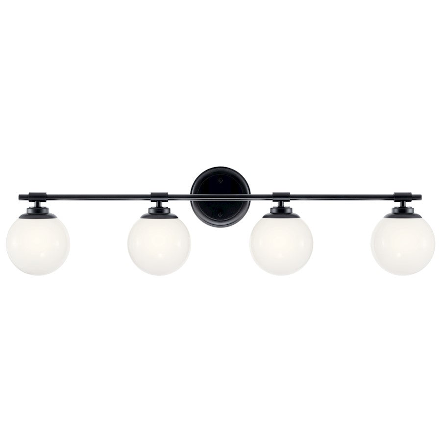 34" 4 Light Bathroom Vanity Light, Black