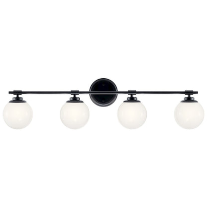 34" 4 Light Bathroom Vanity Light, Black