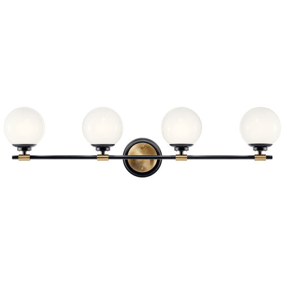 34" 4 Light Bathroom Vanity Light, Black