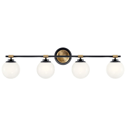 34" 4 Light Bathroom Vanity Light, Black