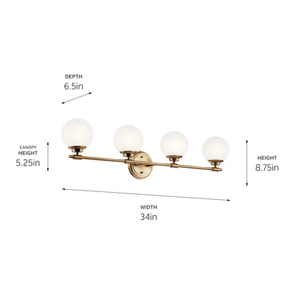 34" 4 Light Bathroom Vanity Light, Champagne Bronze