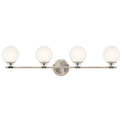 34" 4 Light Bathroom Vanity Light, Polished Nickel