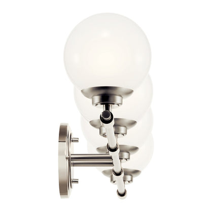 34" 4 Light Bathroom Vanity Light, Polished Nickel