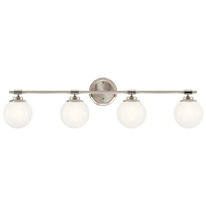 34" 4 Light Bathroom Vanity Light, Polished Nickel