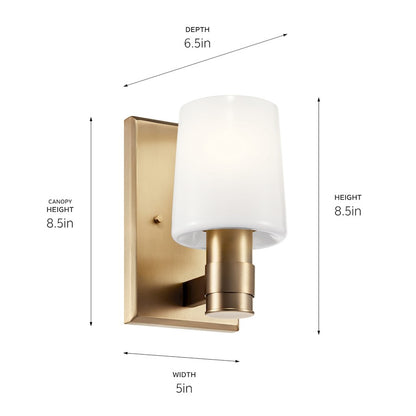 8.5" 1 Light Bathroom Vanity Light, Champagne Bronze