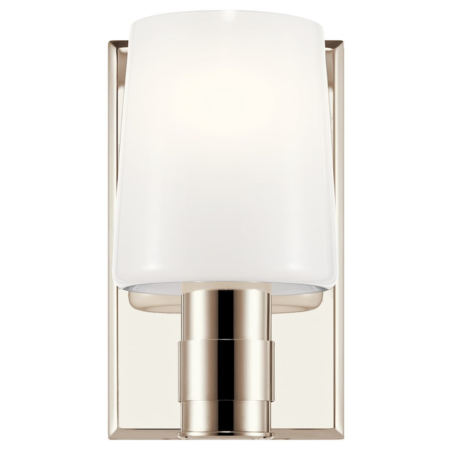 8.5" 1 Light Bathroom Vanity Light, Polished Nickel