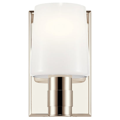 8.5" 1 Light Bathroom Vanity Light, Polished Nickel