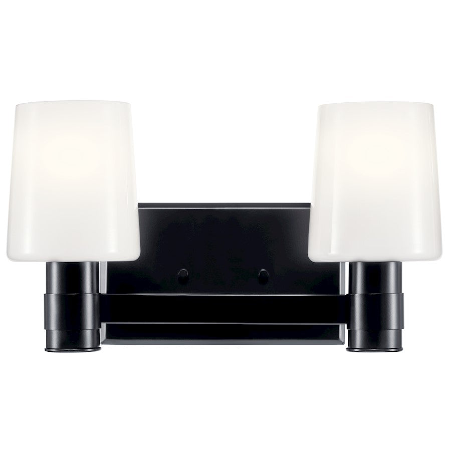 15" 2 Light Bathroom Vanity Light, Black