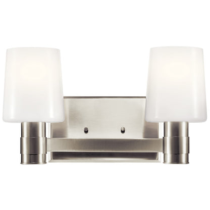 15" 2 Light Bathroom Vanity Light, Brushed Nickel