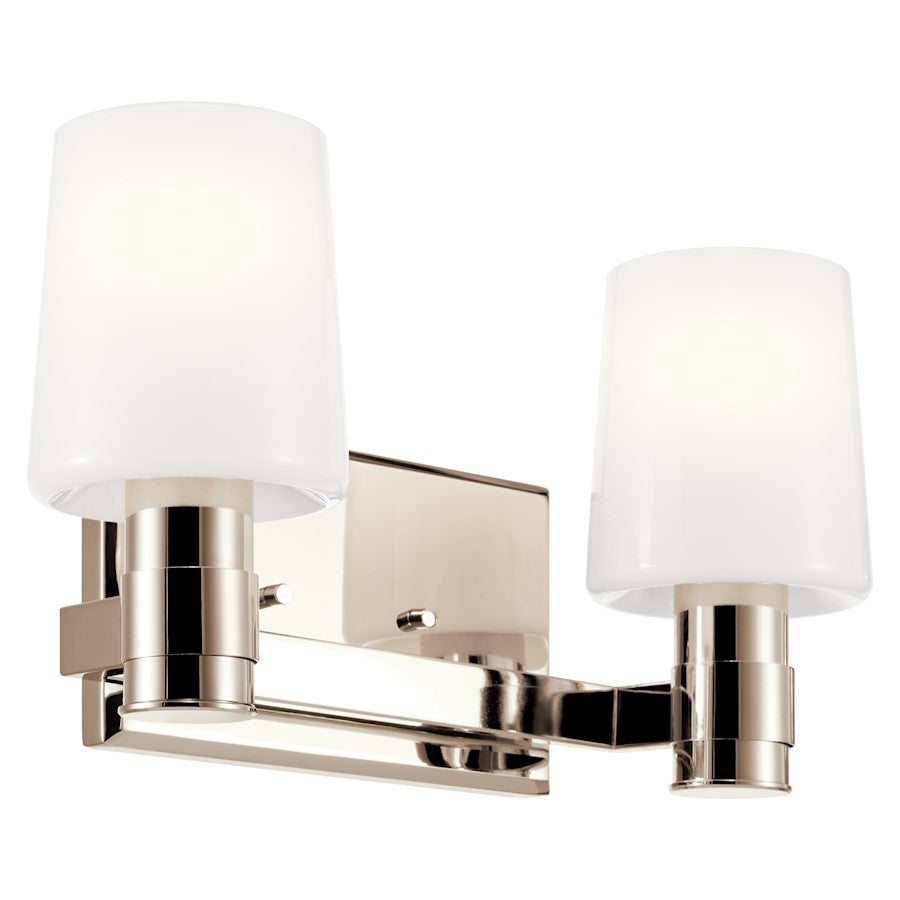 Kichler Adani 14.5" 2 Light Vanity, Polished Nickel/Opal Glass - 55175PN