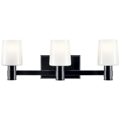 24" 3 Light Bathroom Vanity Light, Black