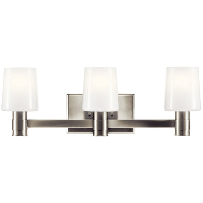 24" 3 Light Bathroom Vanity Light, Brushed Nickel