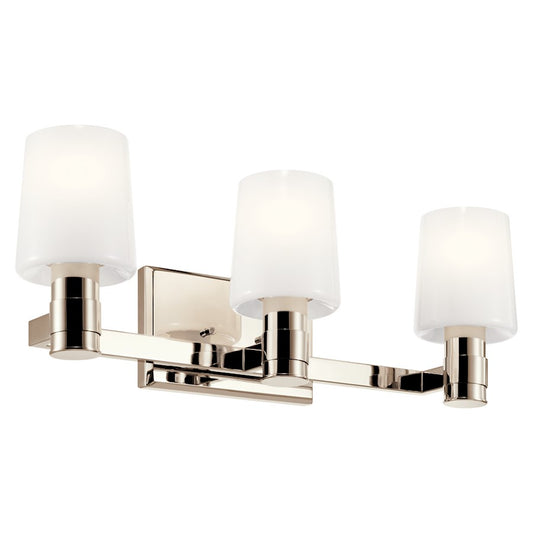 Kichler Adani 24" 3 Light Vanity, Polished Nickel/Opal Glass - 55176PN