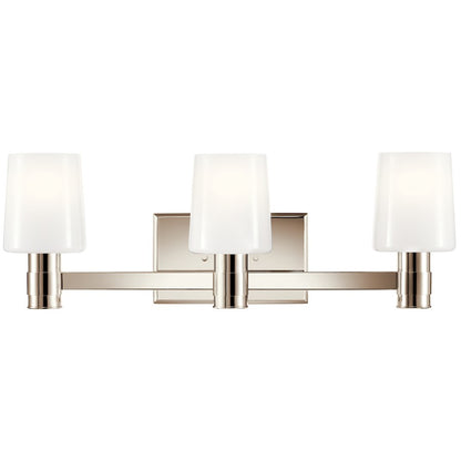 24" 3 Light Bathroom Vanity Light, Polished Nickel