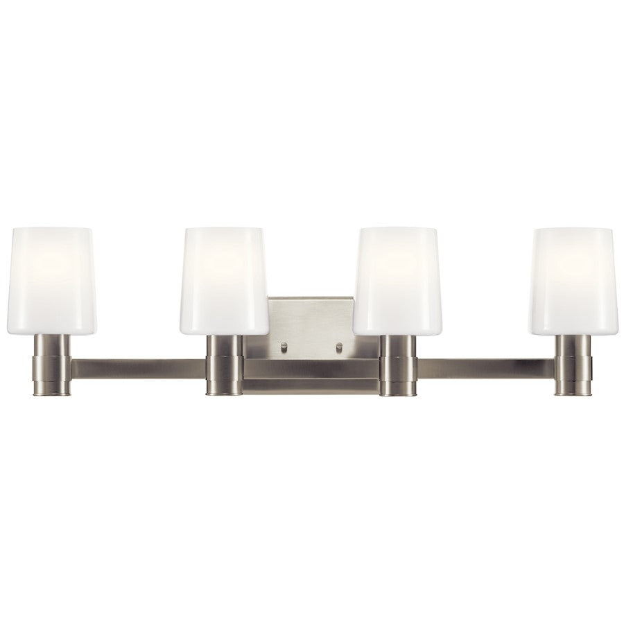 30" 4 Light Bathroom Vanity Light, Brushed Nickel