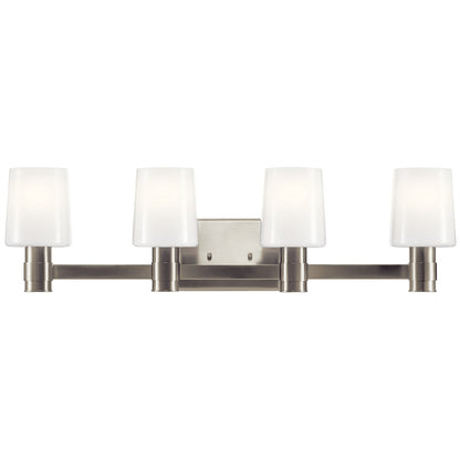 30" 4 Light Bathroom Vanity Light, Brushed Nickel