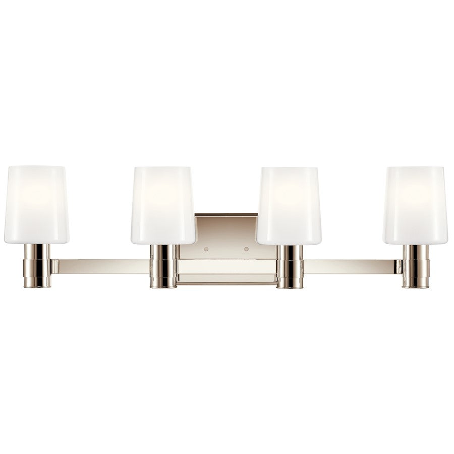 30" 4 Light Bathroom Vanity Light, Polished Nickel