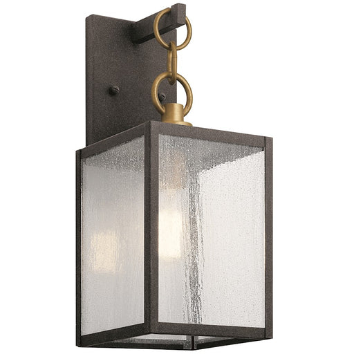 Kichler Lahden 12" 1 Light Outdoor Wall Light, Seeded Glass, Zinc - 59005WZC