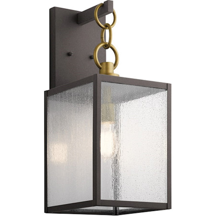 Kichler Lahden 21.75" 1 Light Outdoor Wall Light, Seeded Glass, Zinc - 59007WZC