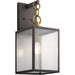 Kichler Lahden 21.75" 1 Light Outdoor Wall Light, Seeded Glass, Zinc - 59007WZC