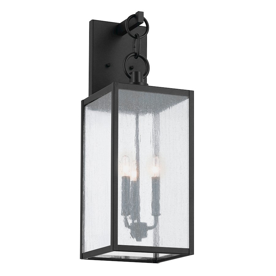 Kichler Lahden 26" 3 Light Outdoor Wall Light, Black/Clear Seeded - 59009BKT