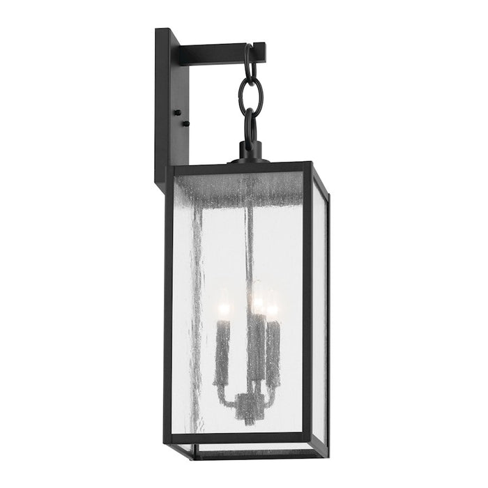Kichler Lahden Outdoor Wall Light, Black/Clear Seeded