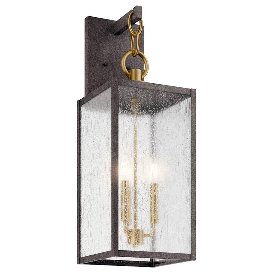 Kichler Lahden 26" 3 Light Outdoor Wall Light, Zinc/Clear Seeded - 59009WZC