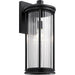 Kichler Barras 20" 1 Light Outdoor Wall Light, Ribbed Glass, Black - 59024BK