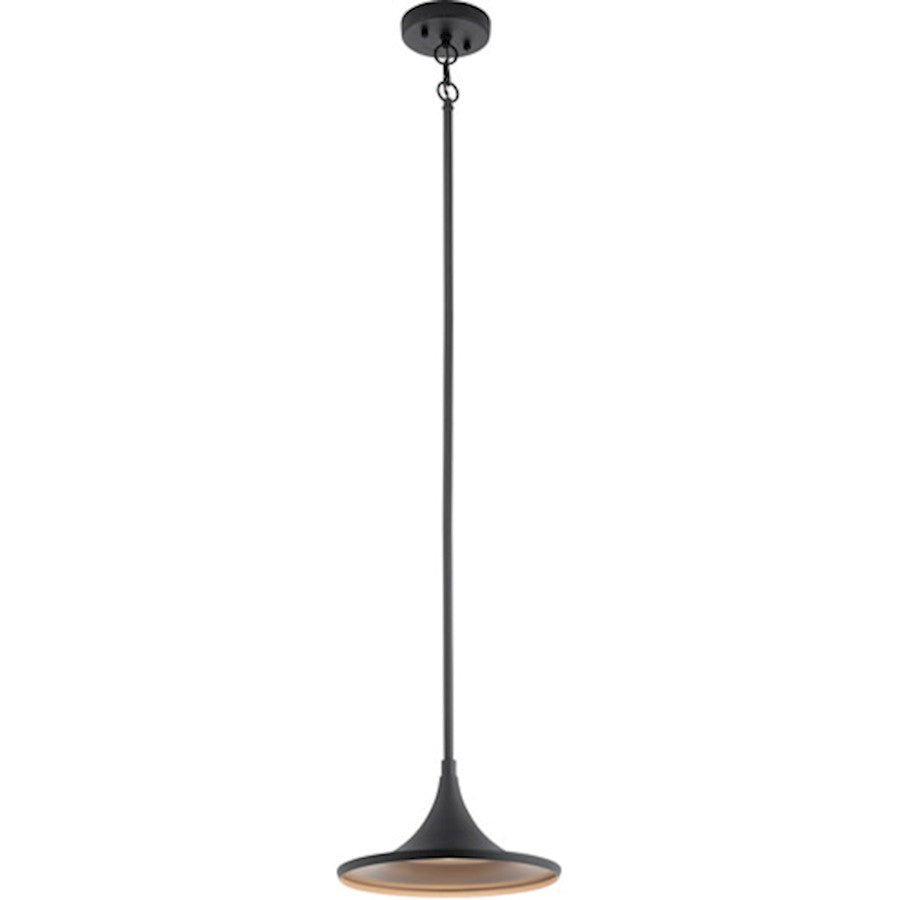 Kichler Elias LED 3000K, 11" Outdoor Pendant, Textured Black - 59030BKTLED