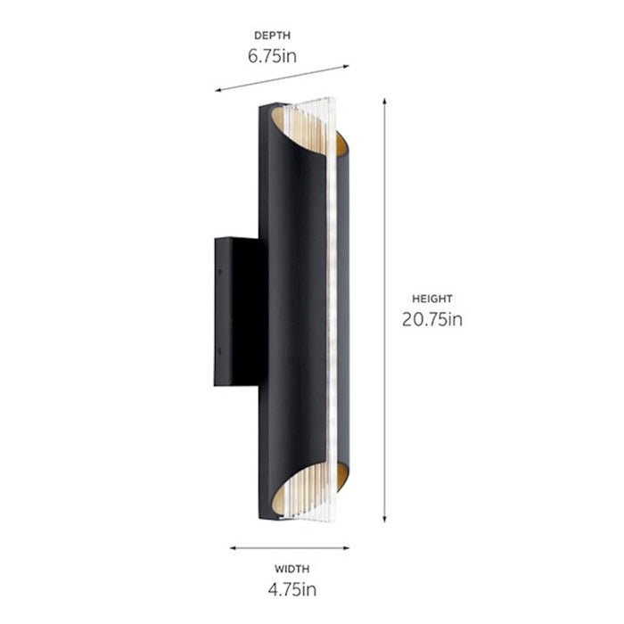 Kichler Astalis 1 Light LED Outdoor Wall Sconce, Black/Frosted