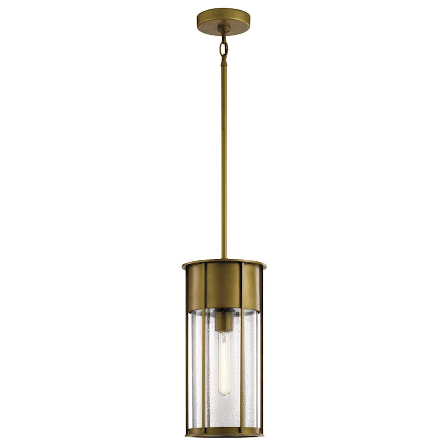 Kichler Camillo Outdoor 1 Light Pendant, Natural Brass - 59082NBR