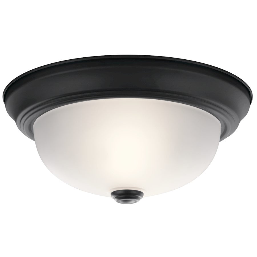 Kichler 2 Light 11" Flush Mount, Black - 8111BK