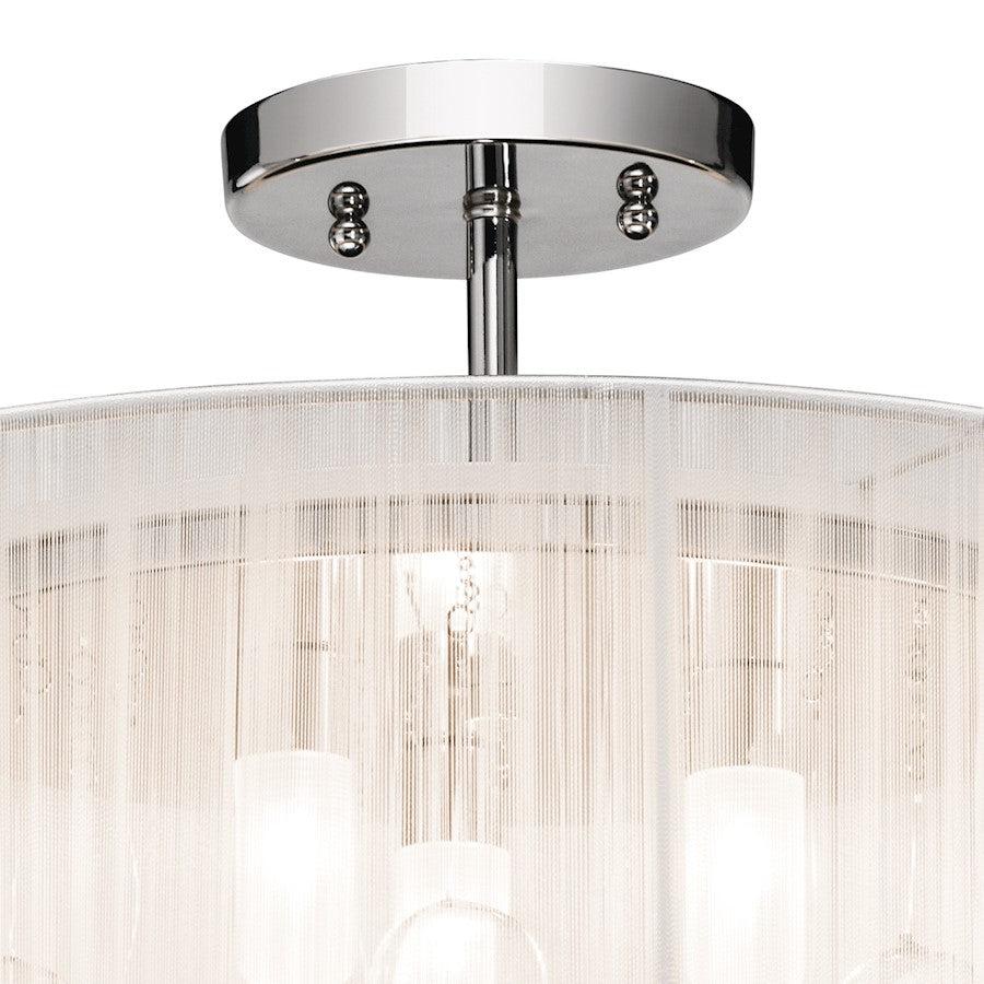 Kichler Imbuia 3 Light Semi Flush Mount, Chrome