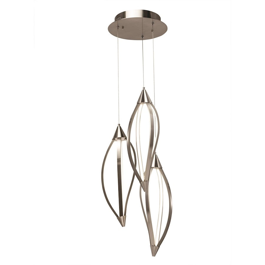 Kichler Meridian Cluster 3 Light Pendant, LED, Brushed Nickel - 83393